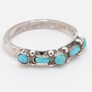 Sterling Silver Kingman Blue Turquoise Zuni Ring